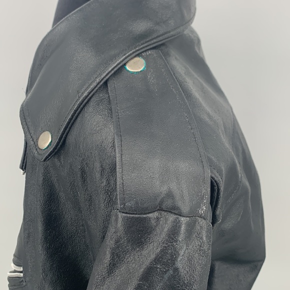 Niki Leather Jacket size XL Black Motorcycle jacket vintage - Picture 7 of 15